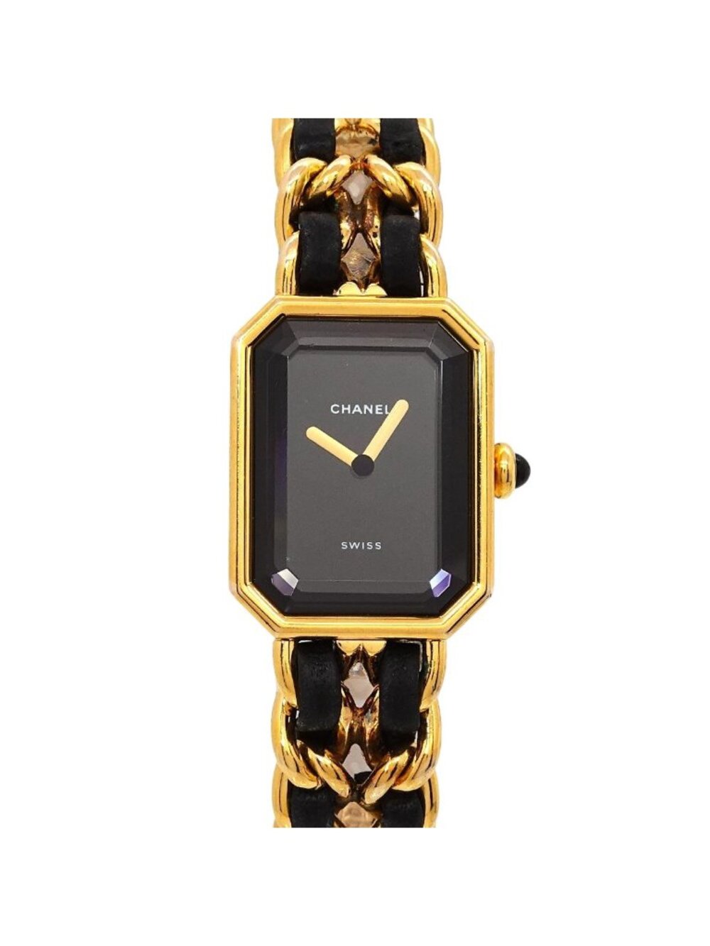 Chanel Premiere M Vintage Watch Black Gold